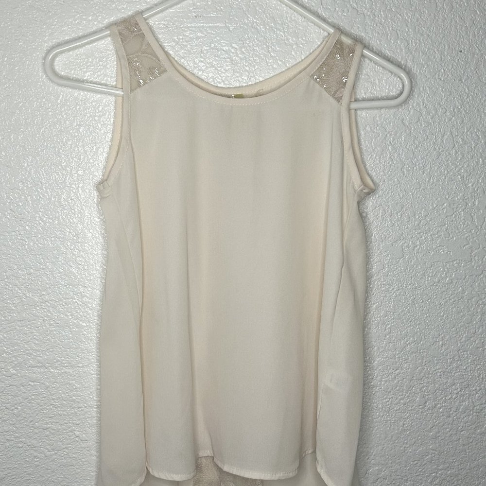 Ivory Sequence Flower lace Blouse
